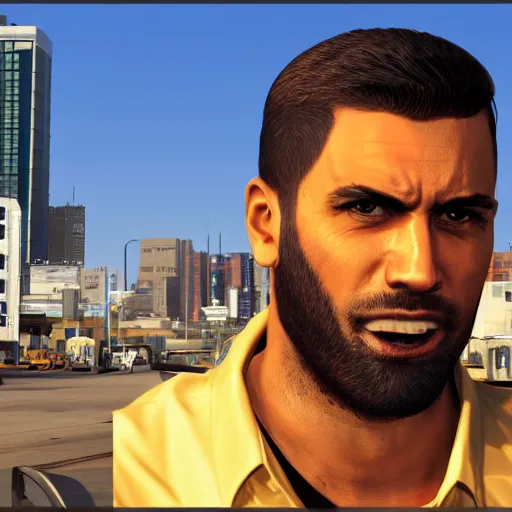 Image similar to !dream hasan as a GTA style character on a loading screen, 4k, high detail, high-resolution photograph, professional photography, ultra-detail