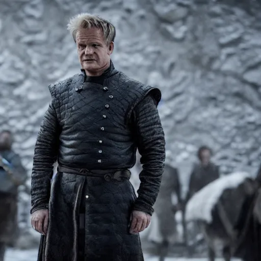 Prompt: gordon ramsey in game of thrones, 4 k, epic, cinematic, focus, movie still, fantasy, serious, extreme detail, atmospheric, dark colour, sharp focus