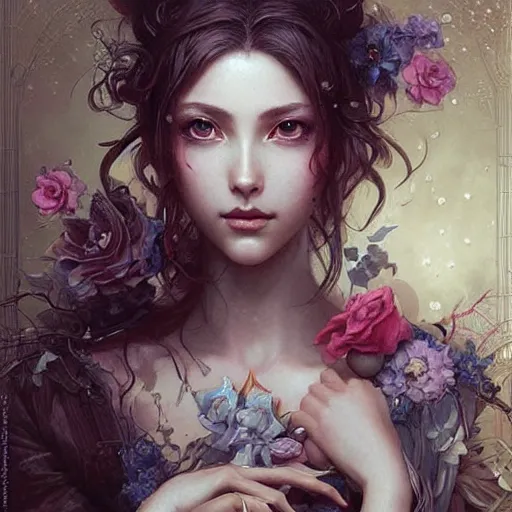 Image similar to aerith gainsborough, intricate, elegant, highly detailed, smooth, sharp focus, award - winning, masterpiece, in the style of tom bagshaw, cedric peyravernay, peter mohrbacher, pinterest