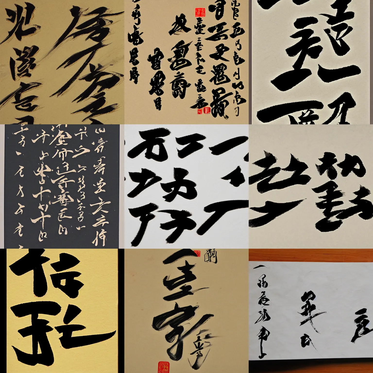 Prompt: kanji calligraphy