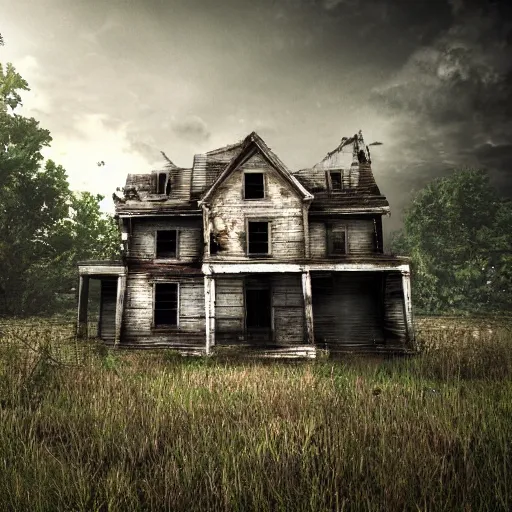 Image similar to abandoned house, cinematic, detailed, clean, realistic