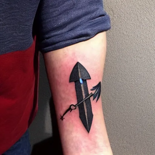 Image similar to tattoo of a small hatchet axe on the forearm