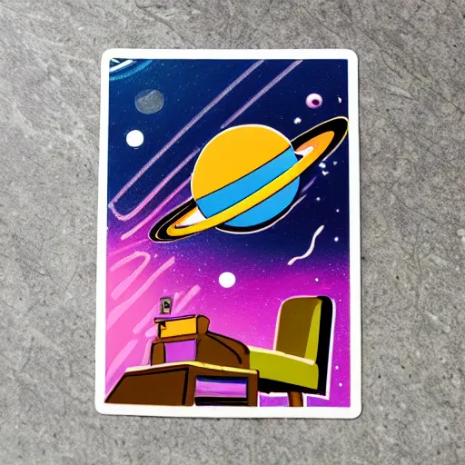 Prompt: Liminal space in outer space, sticker