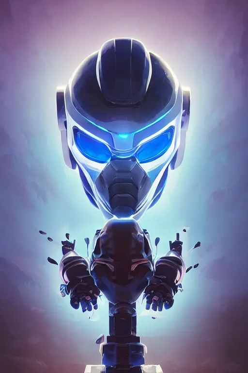 Image similar to epic mask helmet robot ninja portrait stylized as fornite style game design fanart by concept artist gervasio canda, behance hd by jesper ejsing, by rhads, makoto shinkai and lois van baarle, ilya kuvshinov, rossdraws global illumination radiating a glowing aura global illumination ray tracing hdr render in unreal engine 5