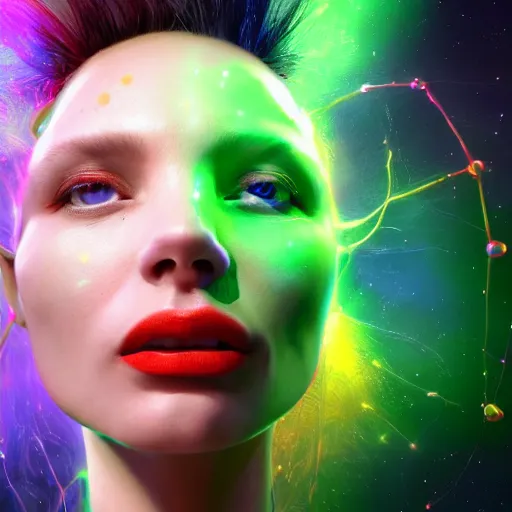 Image similar to I've discovered life, scientist, ecstatic, infinite power, manic, perfect eyes, full body shot, portrait, energized face, noble, transformation, vivid colors, elegant, concept art, sharp focus, digital art, Hyper-realistic, 4K, Unreal Engine, Highly Detailed, HD, Dramatic Lighting by Brom, trending on Artstation