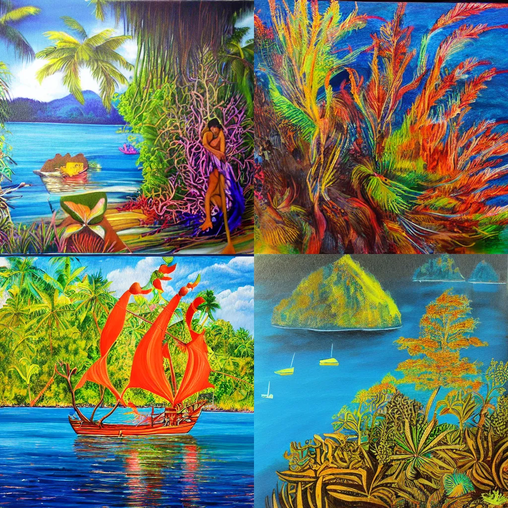 Prompt: Raja Ampat Painting