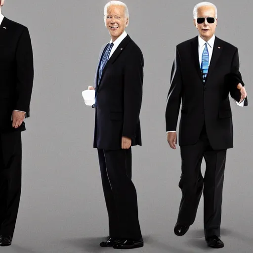 Prompt: Biden men in black