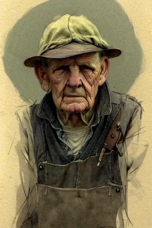 Image similar to ( ( ( ( ( 1 9 5 0 s retro future middle age sad farmer face portrait. muted colors. ) ) ) ) ) by jean - baptiste monge!!!!!!!!!!!!!!!!!!!!!!!!!!!!!!