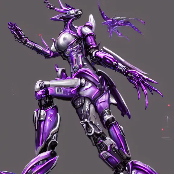 Image similar to extremely detailed front shot of a giant beautiful stunning goddess anthropomorphic hot robot mecha female dragon, silver sharp streamlined armor, detailed mawshot, glowing Purple LED eyes, standing elegantly, eating and swallowing a tiny human, food pov, micro pov, vore, dragon art, warframe fanart, Destiny fanart, macro art, furry art, furaffinity, DeviantArt, Eka's Portal, G6