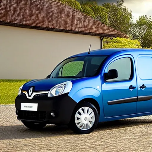 Prompt: A Renault Kangoo with giant wheels