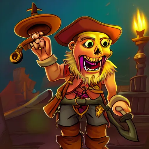 Prompt: ghost pirate lechuck