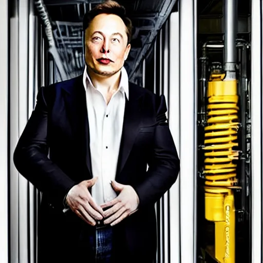 Image similar to Elon Musk as Jeff Bezos, award winning photograph by Annie Liebowitz