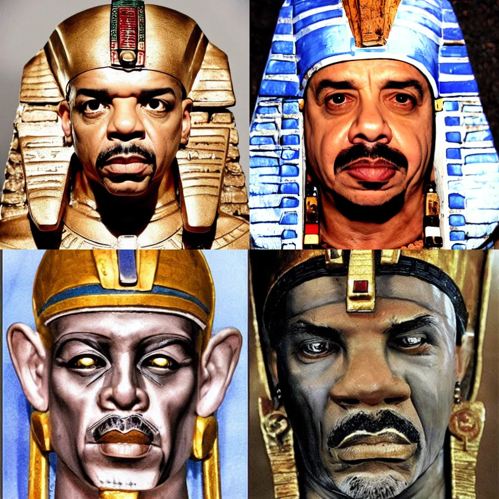 Prompt: ice t as a pharaoh in ancient egypt