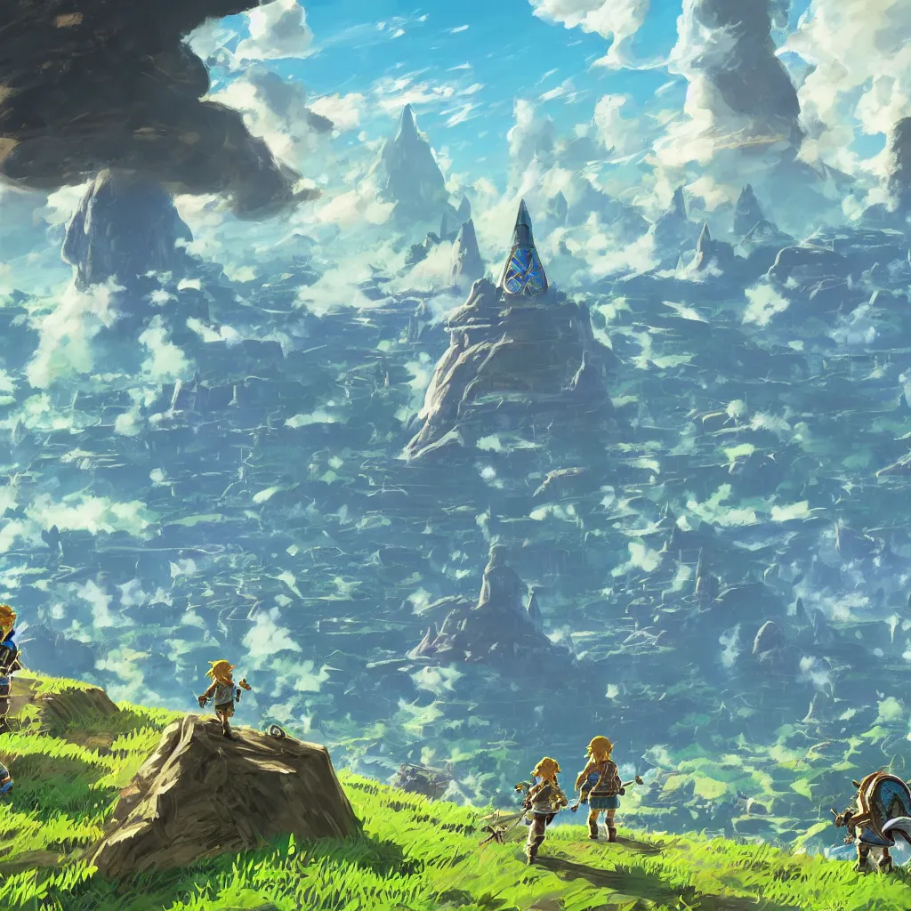 Image similar to The Legend of Zelda: Breath of the Wild,lanscape,concept art