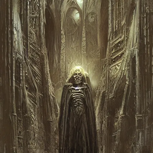 Image similar to a dark lord looking in the camera, h. r giger, marc simonetti