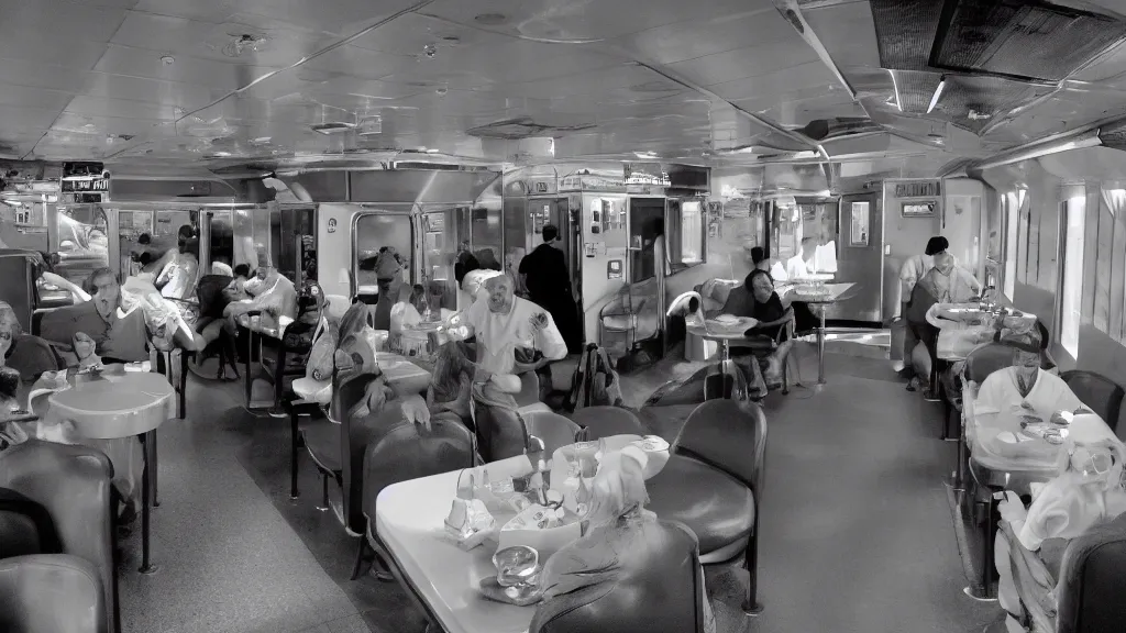 Prompt: infrared airline diner apparition