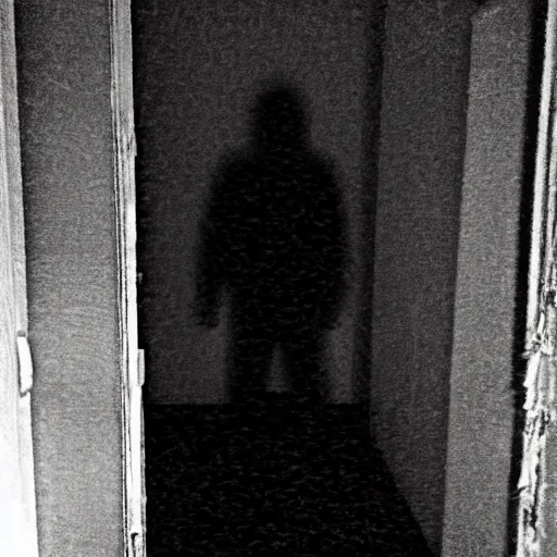 Image similar to insane nightmare, no light, everything is blurred, creepy shadows, asylum, man in the straitjacket , very poor quality of photography, 2 mpx quality, grainy picture
