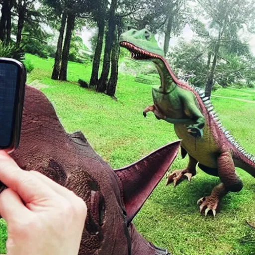 Image similar to dinosaur taking a selfie
