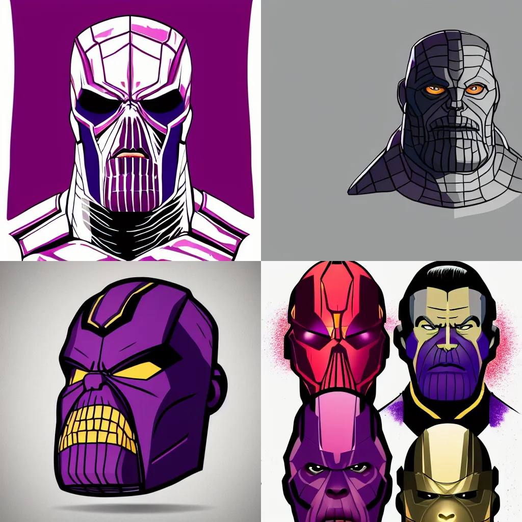 Prompt: MCU Thanos vector art, headshot