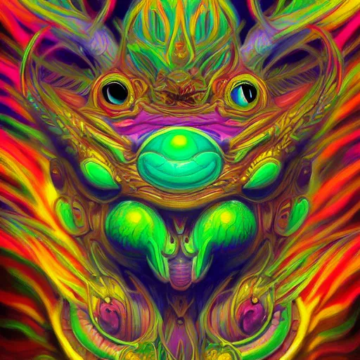 Prompt: An extremely psychedelic portrait of Pokemon, surreal, LSD, face, detailed, intricate, elegant, lithe, highly detailed, digital painting, artstation, concept art, smooth, sharp focus, illustration