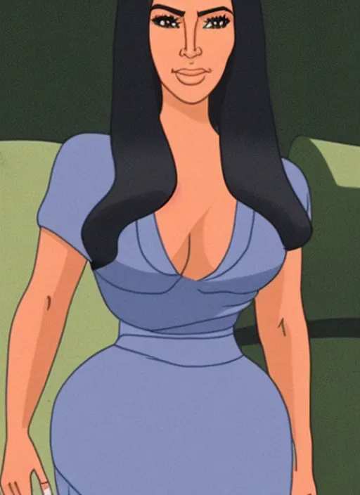 Prompt: still of kim kardashian in King Of The Hill.