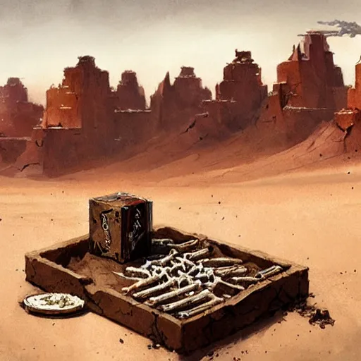 Image similar to a desert made out of bones, by greg rutkowski, magic the gathering