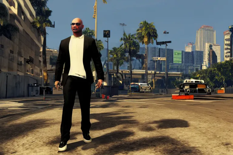 Image similar to pitbull mr. worldwide in a ps 3 game, gtav, y 2 k cybercore,