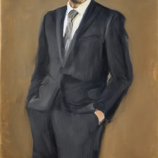 Prompt: a man in a suit, portrait, realistic
