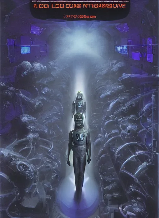 Image similar to astronauts in dark void underwater - complex and hyperdetailed technical suit. reflection and dispersion materials. rays and dispersion of light. volumetric light. f / 3 2. noise film photo. flash photography. ultra realistic, wide angle. poster by wayne barlowe, hajime sorayama aaron horkey, craig mullins