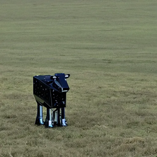 Image similar to robot cow on a meadow