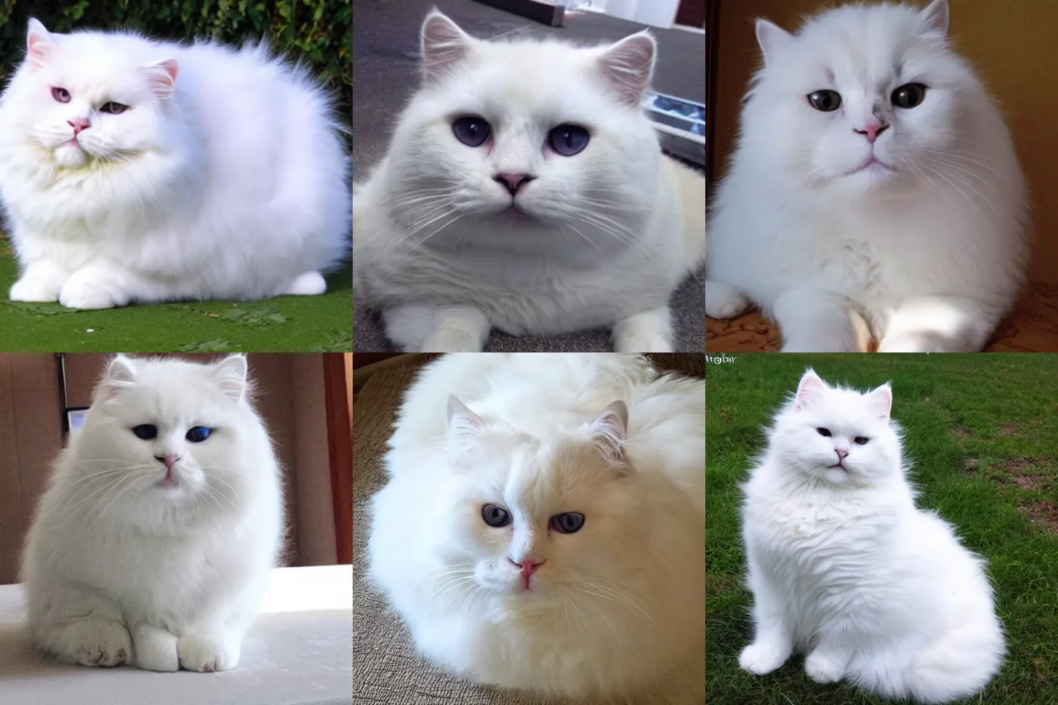 Prompt: the fattest fluffiest white cat in existence