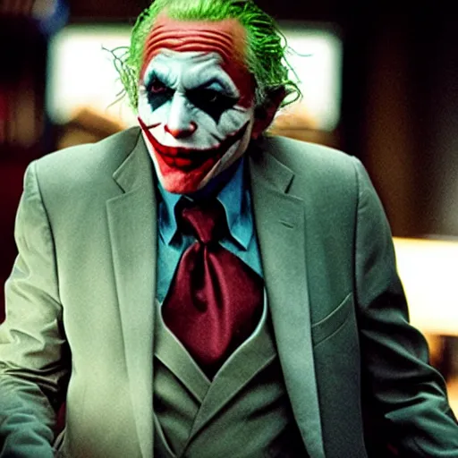 Image similar to stunning awe inspiring ( bernie sanders ) playing the joker in a batman movie, movie still 8 k hdr atmospheric lighting