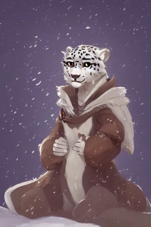 Image similar to anthropomorphic medieval snow leopard, trending on artstation, trending on furaffinity, digital art, by kawacy, anime, furry art, warm light, backlighting, cartoon, concept art