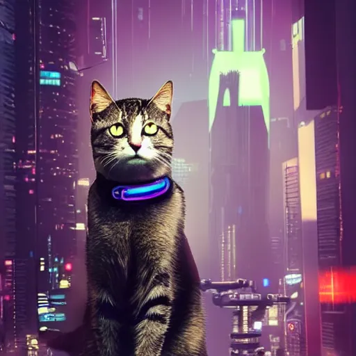 Prompt: cats, cyberpunk