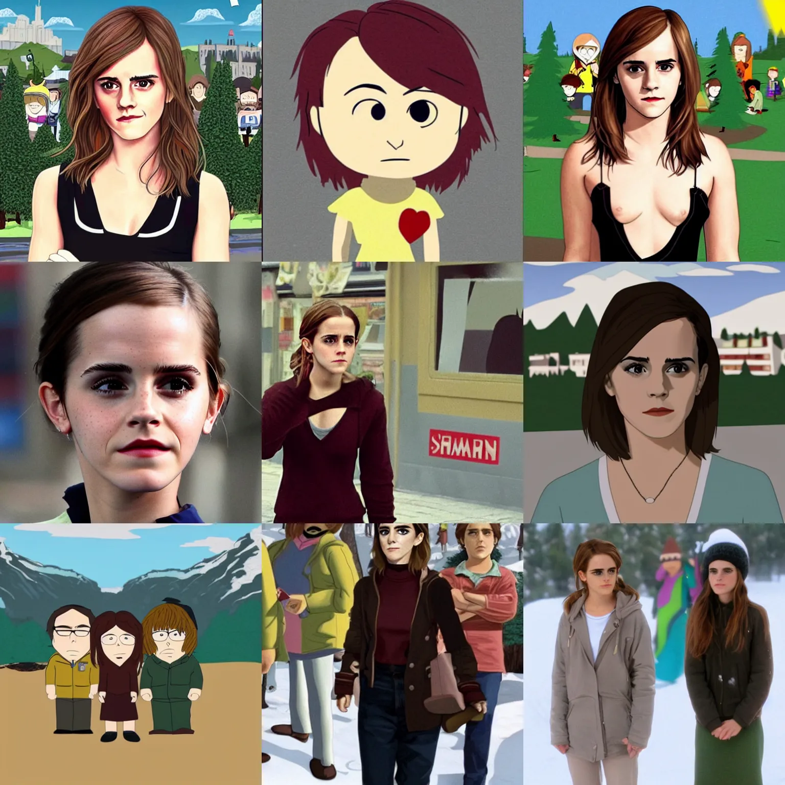 Prompt: emma watson in south park