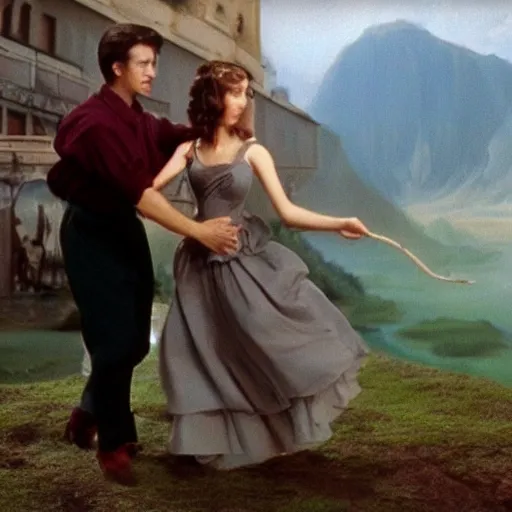 Prompt: waltzing with a potato, beautiful beautiful beautiful beautiful matte painting