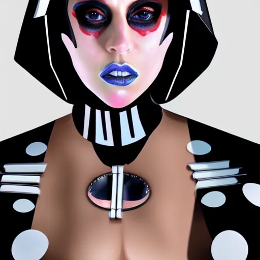 Prompt: portrait of Gaga-Vader hybrid, trending on artstation