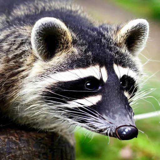 Image similar to photo of a hybrid between a snake and a raccoon