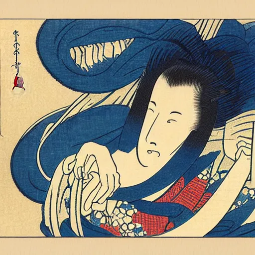 Prompt: famous ukiyo - e art by hokusai, museum piece, beautiful japanese woodblock art