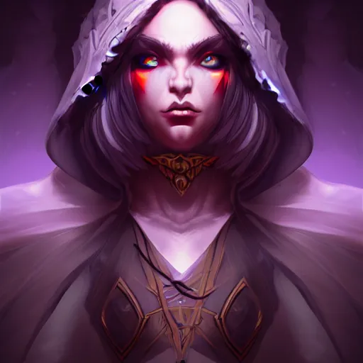 Prompt: dark sorceress full view, wide angle, highly detailed, wlop style, artstation, symmetrical face, concept art, soft light, sharp focus, illustration, character design