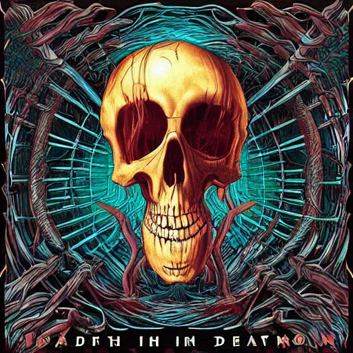 Image similar to scary death looking infected mushroom, by infected mushroom, cover art, music LP cover art