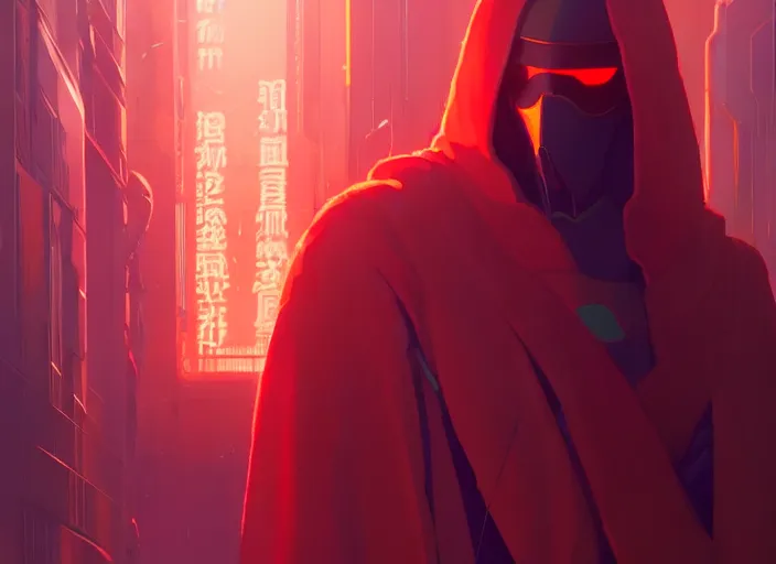 Image similar to cyberpunk mallard duck wearing red cultist robe, details, futuristic, epic, sacrificial altar, landscape illustration concept art anime key visual trending pixiv fanbox by wlop and greg rutkowski and makoto shinkai and studio ghibli and kyoto animation symmetrical facial features