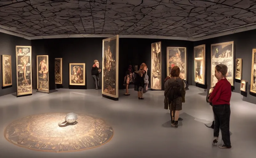 Prompt: inside the museum of optical illusions