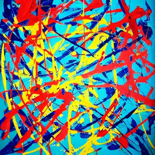 Prompt: abstract paint splatter art by lyubov popova, jackson pollock, inspirational, award winning, wild, free, wonder, fun