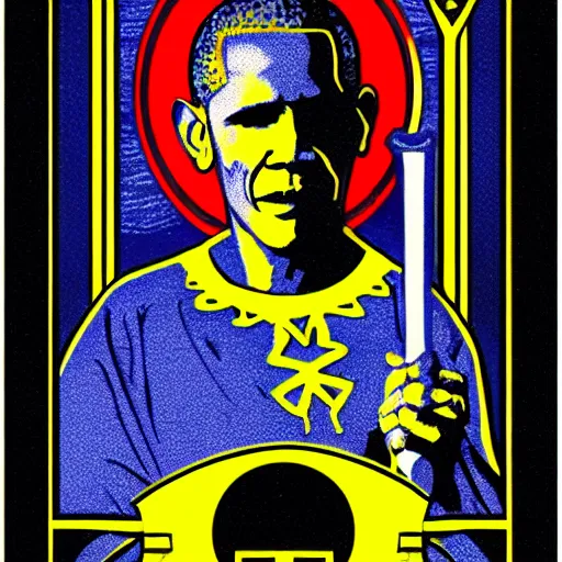 Prompt: the tarot card'obama'