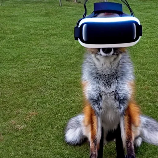 Image similar to a fox wearing a VR headset