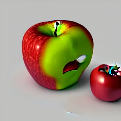 Prompt: an apple with an angry face, disney render, render engine 5, realistic