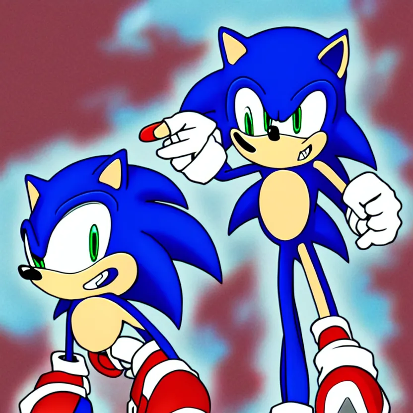 digital art of sonic the hedgehog, deviantart,, Stable Diffusion