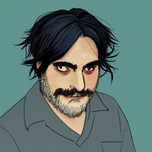 Prompt: joaquin phoenix miyazaki style, realistic ghibli