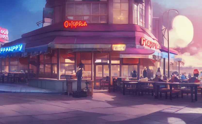 Prompt: the most delicious epic special pancake dish at IHOP, anime scene by Makoto Shinkai, digital art, 4k